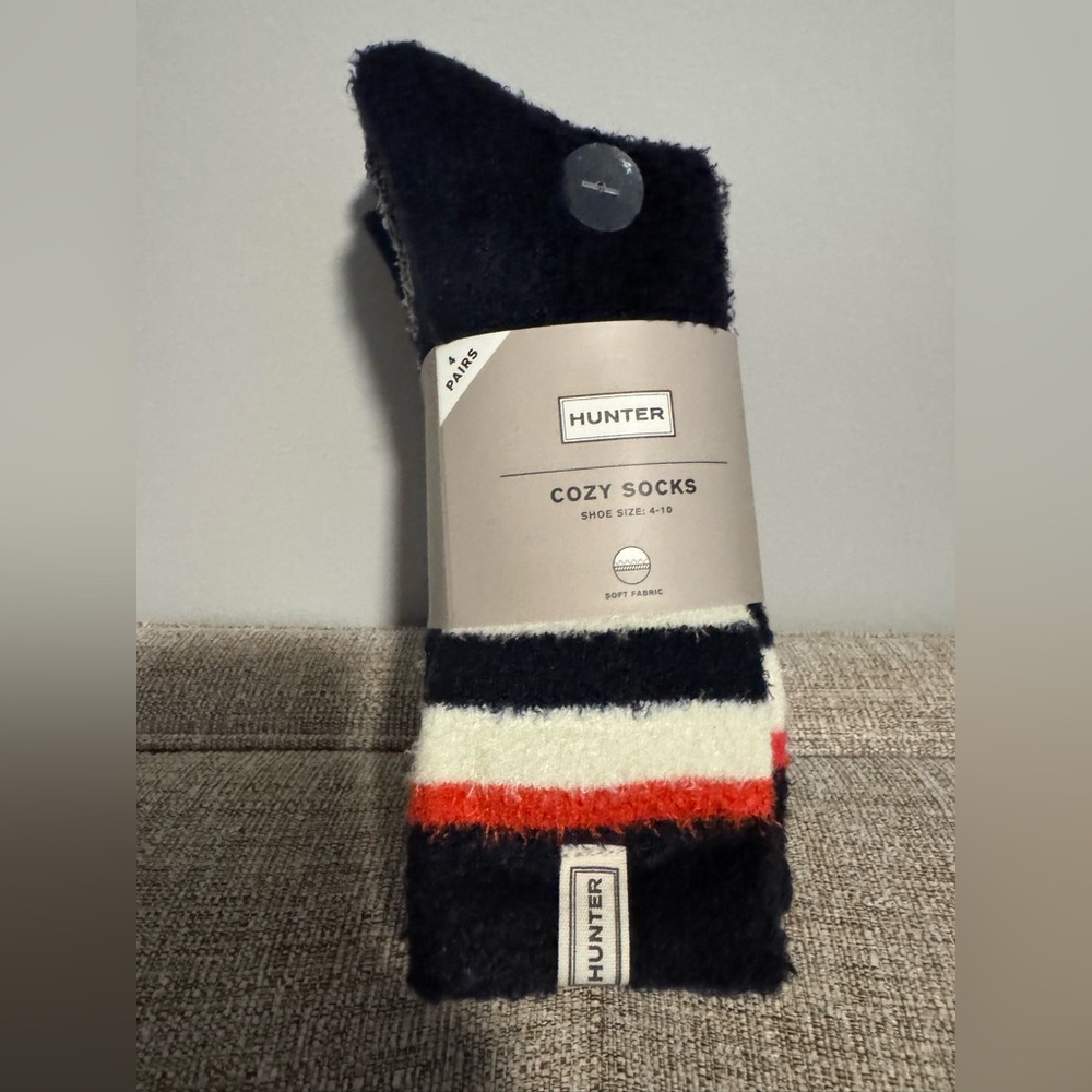 Hunter Black, White, and Red Striped Socks